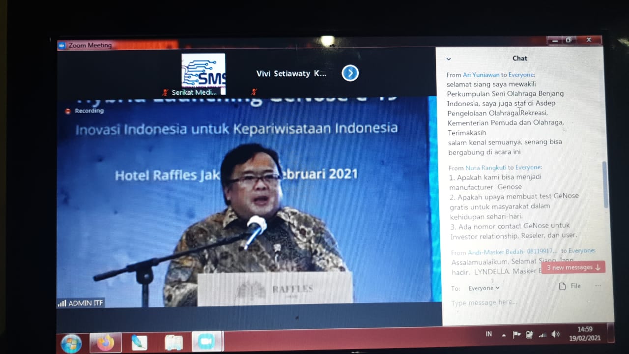 Menristek: GeNose C-19, Inovasi Anak Bangsa Untuk Pulihkan Ekonomi Nasional