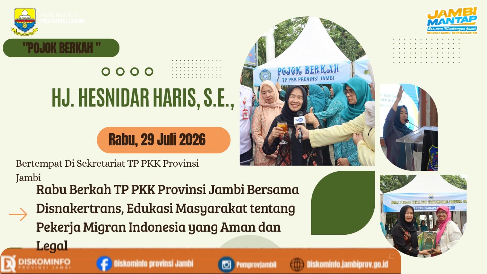 TP PKK Jambi dan Disnakertrans Edukasi Warga tentang Pekerja Migran Indonesia Aman dan Legal