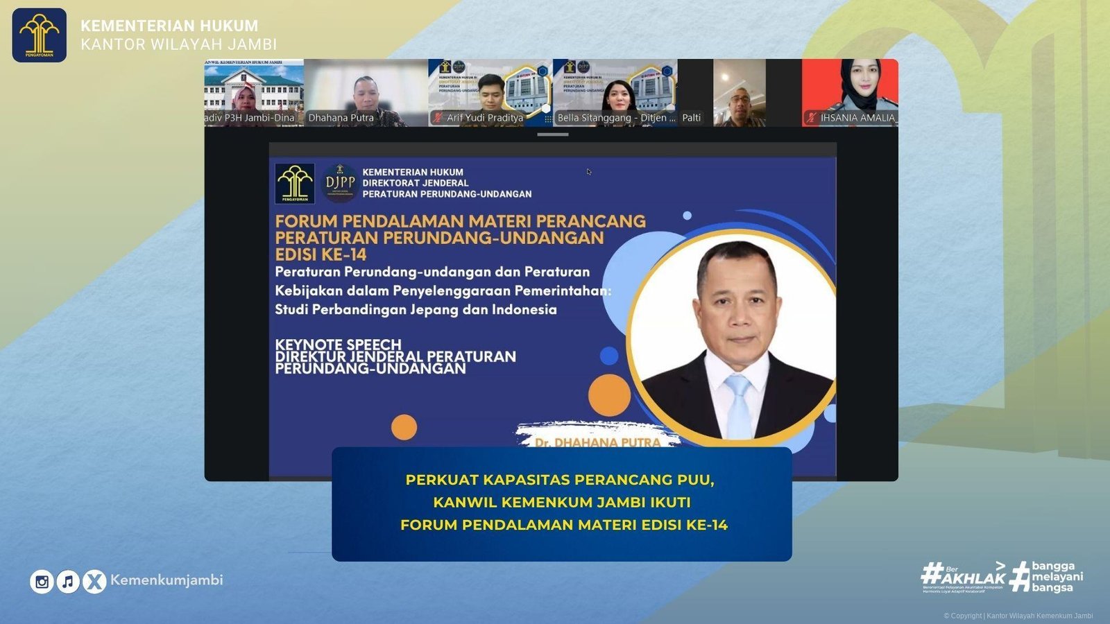 Perkuat Kapasitas Perancang PUU: Kanwil Kemenkum Jambi Ikuti Forum Pendalaman Materi Edisi Ke-14